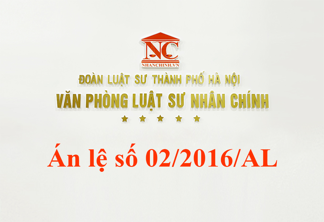 Án lệ số 02/2016/AL về Vụ án tranh chấp đòi lại tài sản