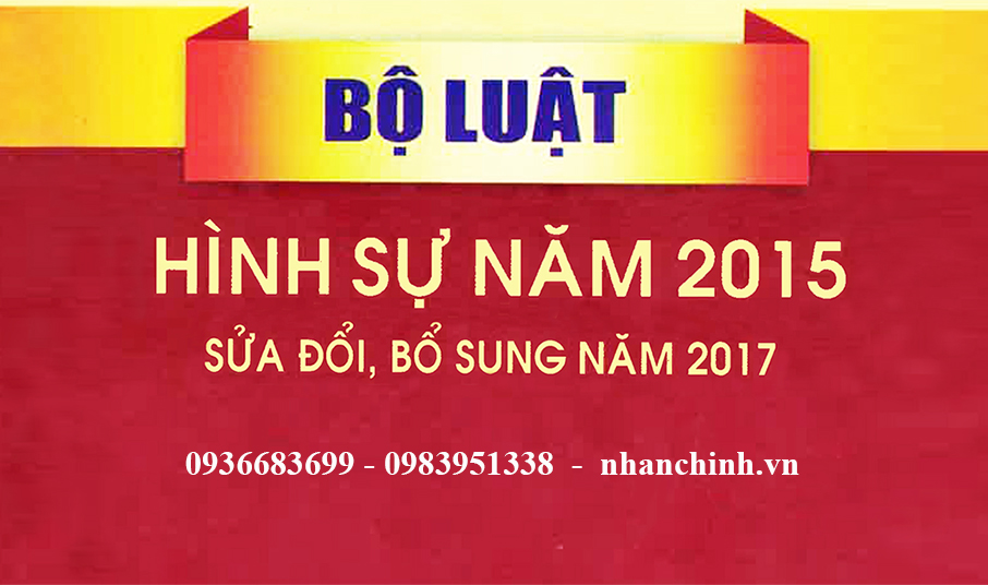 Bộ luật Hình sự năm 2015, sửa đổi năm 2017