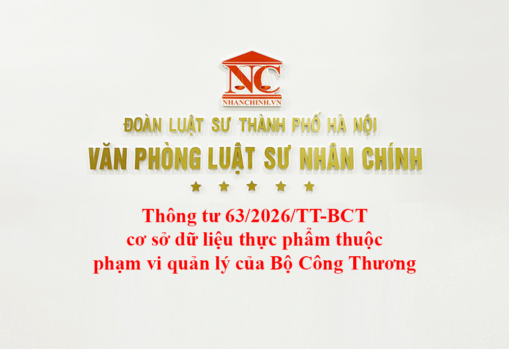 Thông tư 63/2026/TT-BCT cơ sở dữ liệu thực phẩm thuộc phạm vi quản lý của Bộ Công Thương